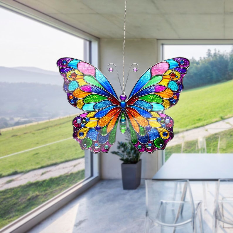 Butterfly Acrylic Window Hanging Butterfly Lovers Gift Cololor